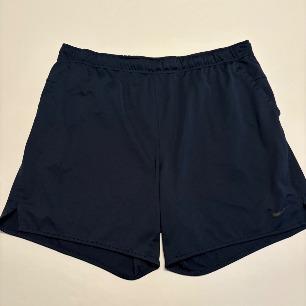 Nike Dri-FIT Athletic Shorts Mens XXL Navy Blue 7 Inch Inseam Training Running